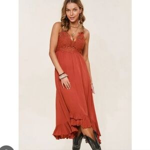 La Miel By Hyped Unicorn High Low Dress NWT Sz Small Rust/burnt Orange Color